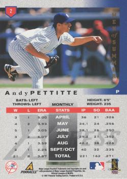 1997 Pinnacle X-Press - Men of Summer #2 Andy Pettitte Back