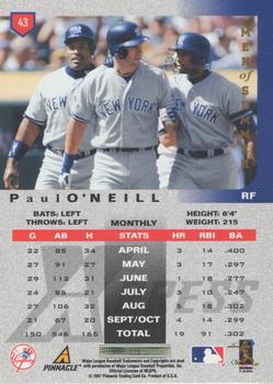1997 Pinnacle X-Press - Men of Summer #43 Paul O'Neill Back