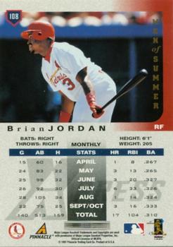 1997 Pinnacle X-Press - Men of Summer #108 Brian Jordan Back