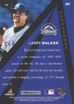 1997 Pinnacle X-Press - Men of Summer #138 Larry Walker Back