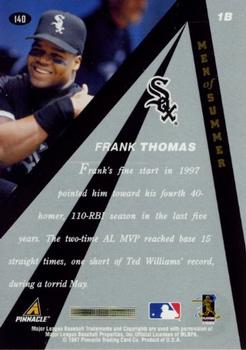 1997 Pinnacle X-Press - Men of Summer #140 Frank Thomas Back
