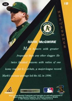 1997 Pinnacle X-Press - Men of Summer #143 Mark McGwire Back
