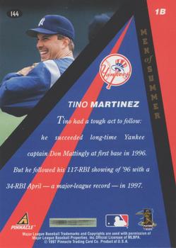 1997 Pinnacle X-Press - Men of Summer #144 Tino Martinez Back