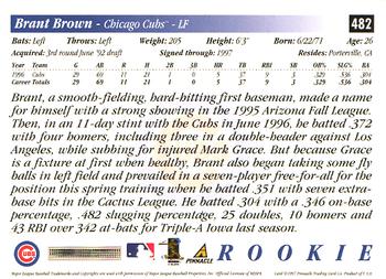 1997 Score - Hobby Reserve by Score #482 Brant Brown Back