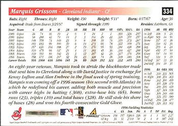 1997 Score - Hobby Reserve by Score #334 Marquis Grissom Back