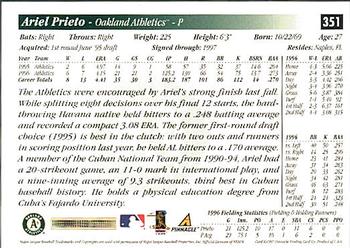 1997 Score - Hobby Reserve by Score #351 Ariel Prieto Back