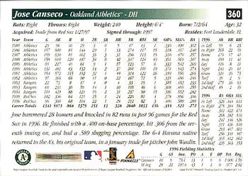1997 Score - Hobby Reserve by Score #360 Jose Canseco Back