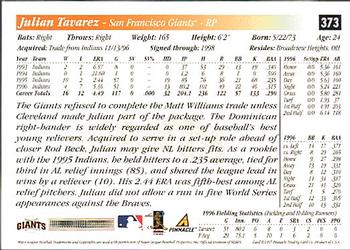 1997 Score - Hobby Reserve by Score #373 Julian Tavarez Back