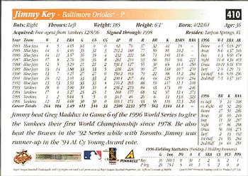 1997 Score - Hobby Reserve by Score #410 Jimmy Key Back