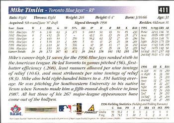 1997 Score - Hobby Reserve by Score #411 Mike Timlin Back