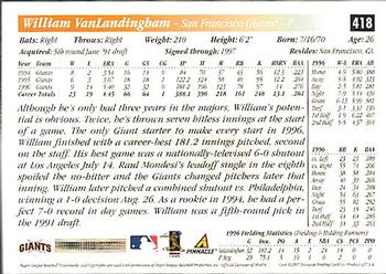 1997 Score - Hobby Reserve by Score #418 William Van Landingham Back