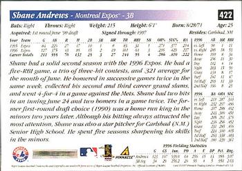 1997 Score - Hobby Reserve by Score #422 Shane Andrews Back