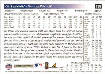 1997 Score - Hobby Reserve by Score #438 Carl Everett Back