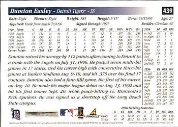 1997 Score - Hobby Reserve by Score #439 Damion Easley Back