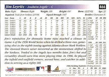 1997 Score - Hobby Reserve by Score #466 Jim Leyritz Back
