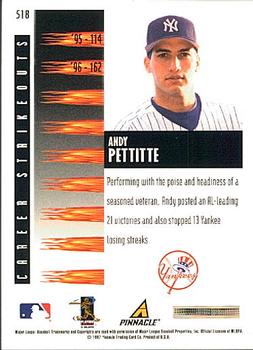1997 Score - Hobby Reserve by Score #518 Andy Pettitte Back