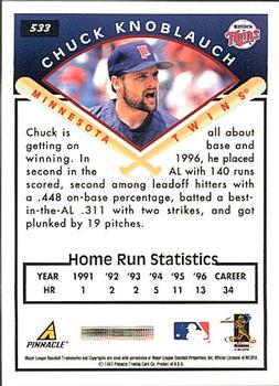 1997 Score - Hobby Reserve by Score #533 Chuck Knoblauch Back