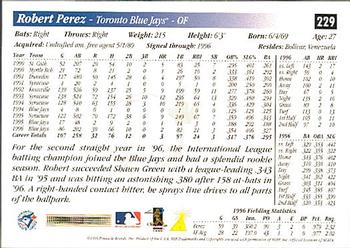 1997 Score Premium Stock #229 Robert Perez Back