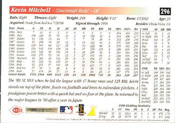 1997 Score Premium Stock #296 Kevin Mitchell Back