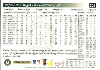1997 Score Premium Stock #305 Rafael Bournigal Back