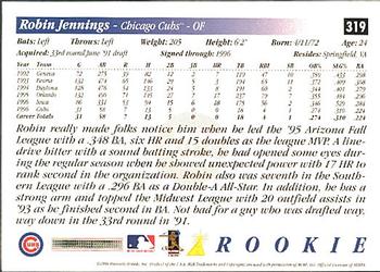 1997 Score Premium Stock #319 Robin Jennings Back
