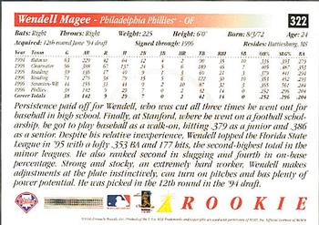 1997 Score Premium Stock #322 Wendell Magee Back