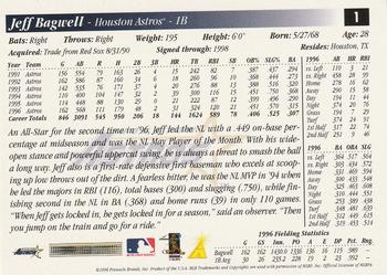 1997 Score Premium Stock #1 Jeff Bagwell Back