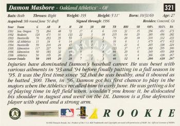 1997 Score Premium Stock #321 Damon Mashore Back