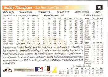 1997 Score Premium Stock #90 Robby Thompson Back