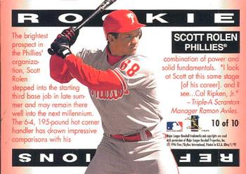 1997 Ultra - Rookie Reflections #10 Scott Rolen Back