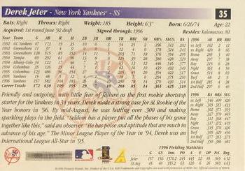 1997 Score - Artist's Proof Holofoil #35 Derek Jeter Back