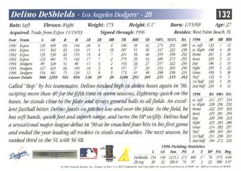 1997 Score - Artist's Proof Holofoil #132 Delino DeShields Back