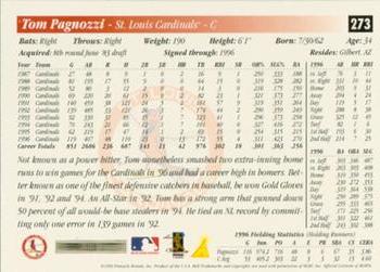 1997 Score - Artist's Proof Holofoil #273 Tom Pagnozzi Back
