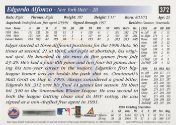 1997 Score - Artist's Proof Holofoil #372 Edgardo Alfonzo Back
