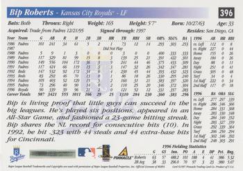 1997 Score - Artist's Proof Holofoil #396 Bip Roberts Back