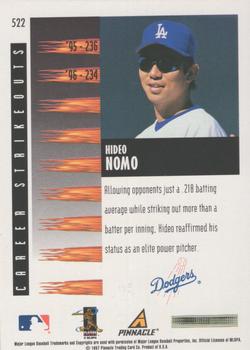 1997 Score - Artist's Proof Holofoil #522 Hideo Nomo Back
