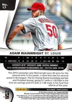2015 Panini Prizm #17 Adam Wainwright Back