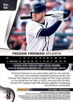 2015 Panini Prizm #68 Freddie Freeman Back