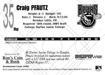 2005 Grandstand Yakima Bears #NNO Craig Pfautz Back