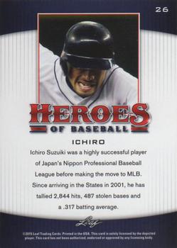 2015 Leaf Heroes of Baseball #26 Ichiro Back