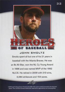 2015 Leaf Heroes of Baseball #32 John Smoltz Back