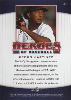 2015 Leaf Heroes of Baseball #41 Pedro Martinez Back