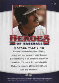 2015 Leaf Heroes of Baseball #43 Rafael Palmeiro Back