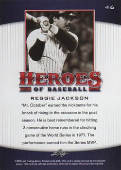2015 Leaf Heroes of Baseball #46 Reggie Jackson Back