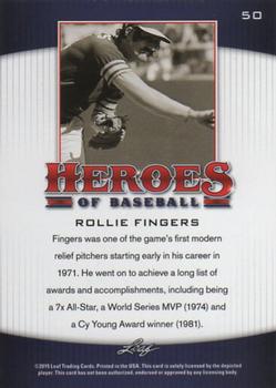 2015 Leaf Heroes of Baseball #50 Rollie Fingers Back