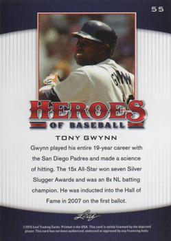 2015 Leaf Heroes of Baseball #55 Tony Gwynn Back