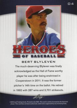 2015 Leaf Heroes of Baseball #4 Bert Blyleven Back
