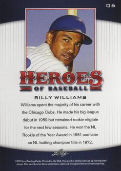 2015 Leaf Heroes of Baseball #6 Billy Williams Back