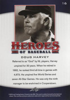 2015 Leaf Heroes of Baseball #16 Doug Harvey Back