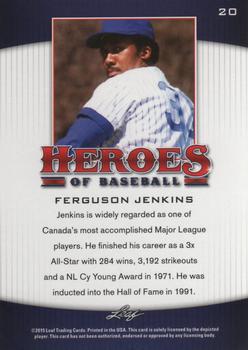 2015 Leaf Heroes of Baseball #20 Ferguson Jenkins Back